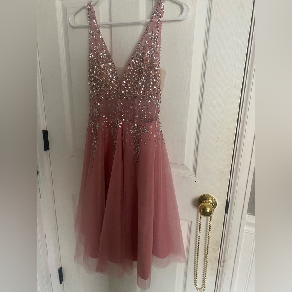 I am selling a never worn before pink homecoming dress.